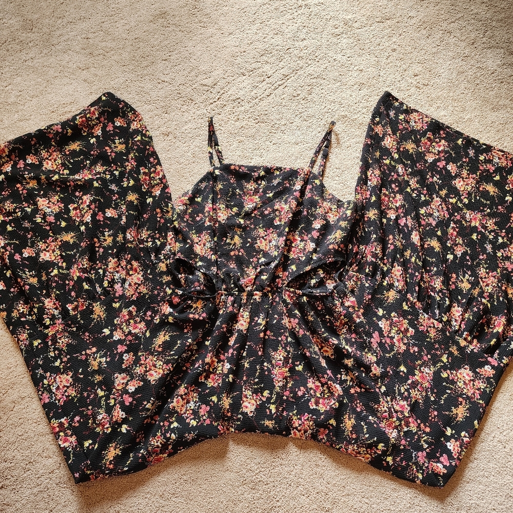 Black Floral Jumpsuit